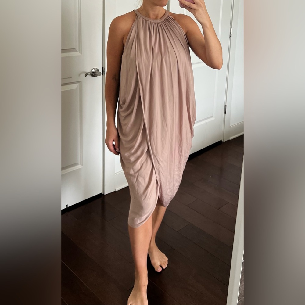 Armani Exchange Sand Draped Midi Dress
